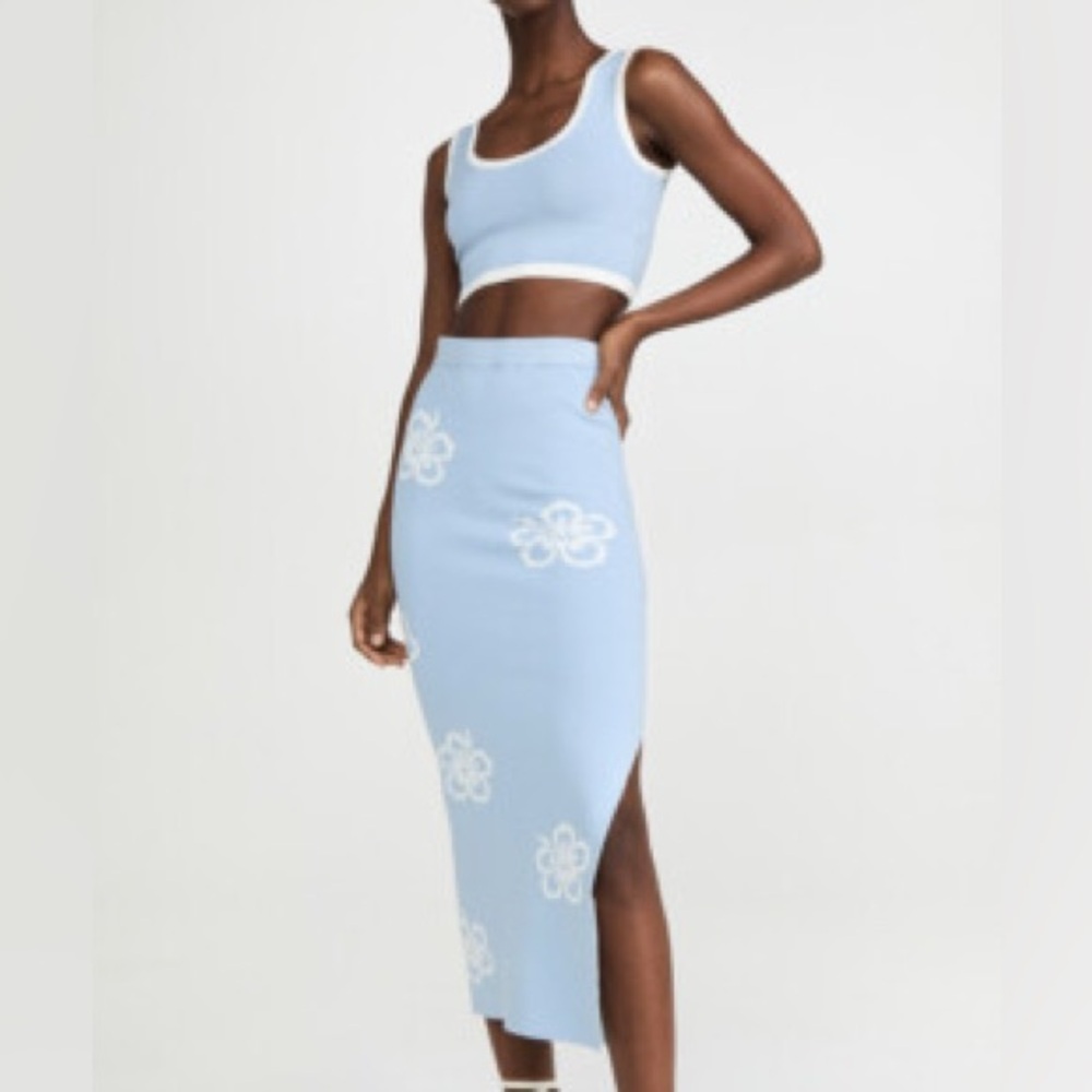 Hansen & Gretel Blue Knit set 
- Mila Top 
- Claude Skirt
